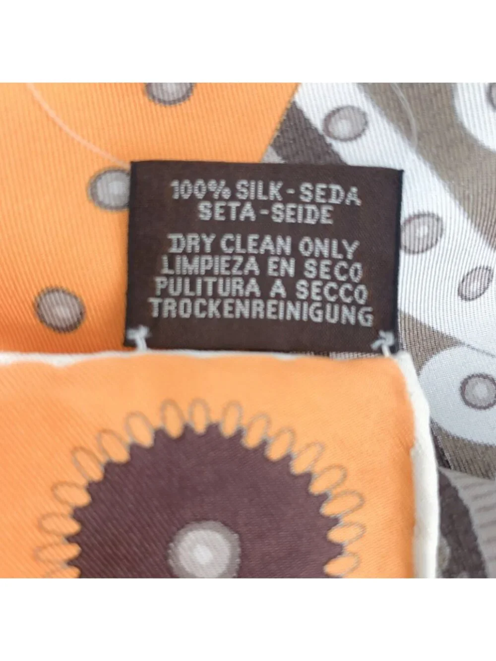 Hermes Carre 90 Selle de Dignitaire Dignitary's Saddle Orange Blue Scarf Silk - Picture 7 of 7